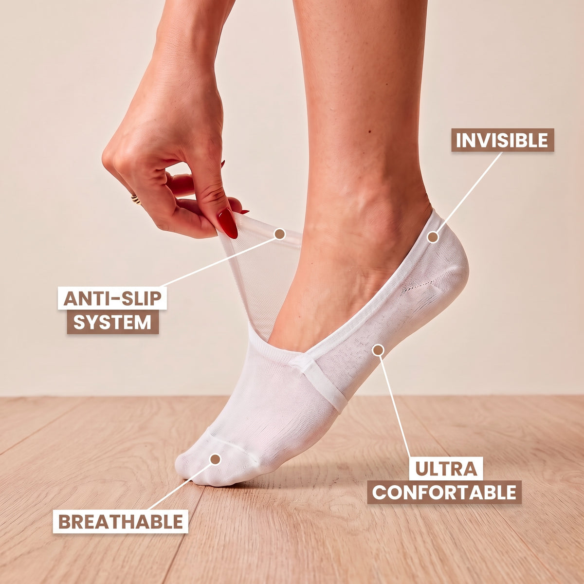Build Your Own Pack no-show sock feature detail
