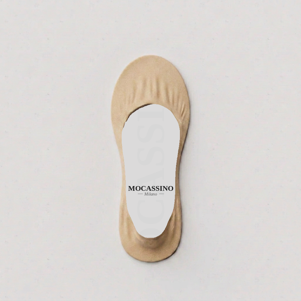 Invisible Ballet Flat Socks by Mocassino in Beige